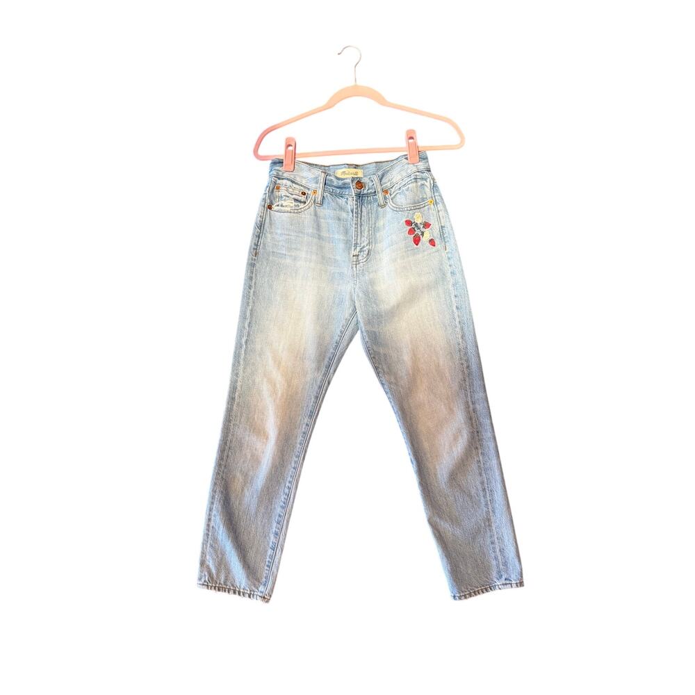 Limited Edition Madewell Strawberry Embroidered Jeans SZ 26